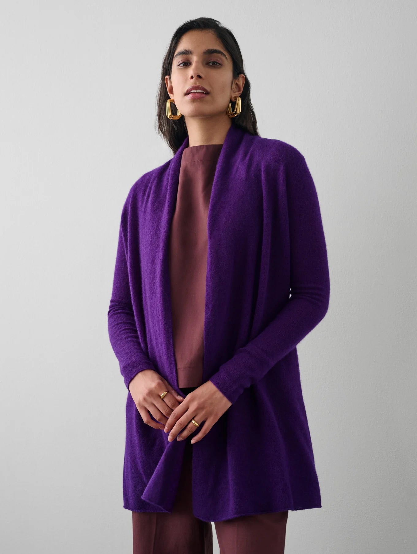 Limited Time Deal Essential Cashmere Trapeze - Deep Plum