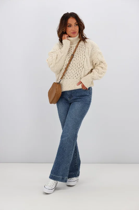 Shop Sales Sass Renn Cable Knit Cream