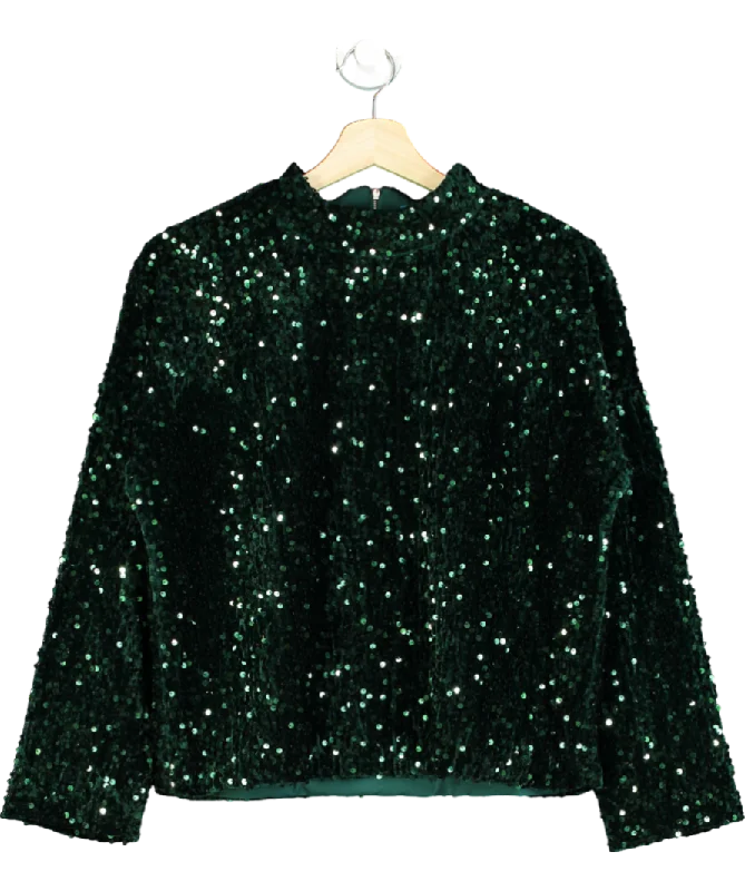 Ends Soon J.Mclaughlin Green Leeza Sequin Top UK M