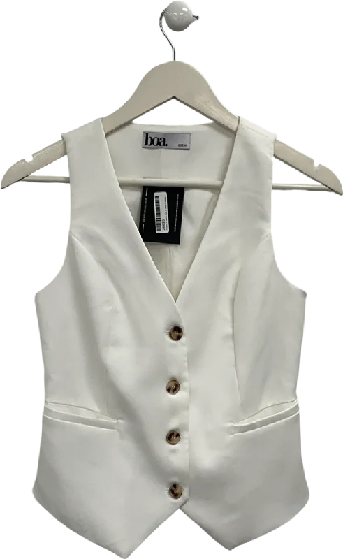 Fashion-Forward BOA White Boxy Waistcoat UK XS