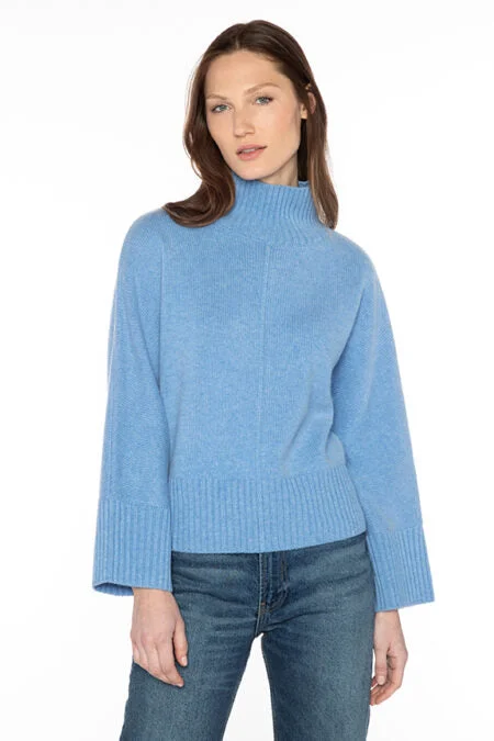 Casual Yet Chic Sales Kinross Cashmere Luxe Rib Trim Mock