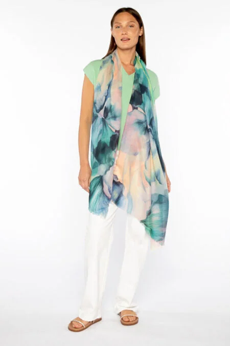 Snag Fabulous Fashion Bargains Kinross Cashmere Femme Floral Print Scarf