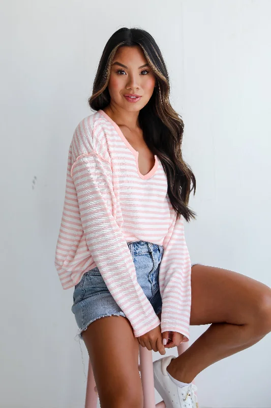 The Latest Fashion Trends FINAL SALE - Everleigh Pink Striped Top