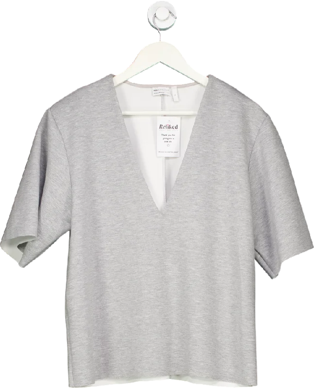 Bid Farewell To The Old Season ASOS Design Grey V-Neck Top UK 8-10