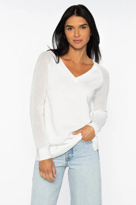 Quick Grab Deals Kinross Cashmere Openwork Sleeve Vee