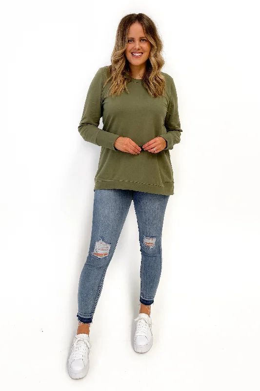 The Good Stuff Betty Basics Dolly Sweat Khaki