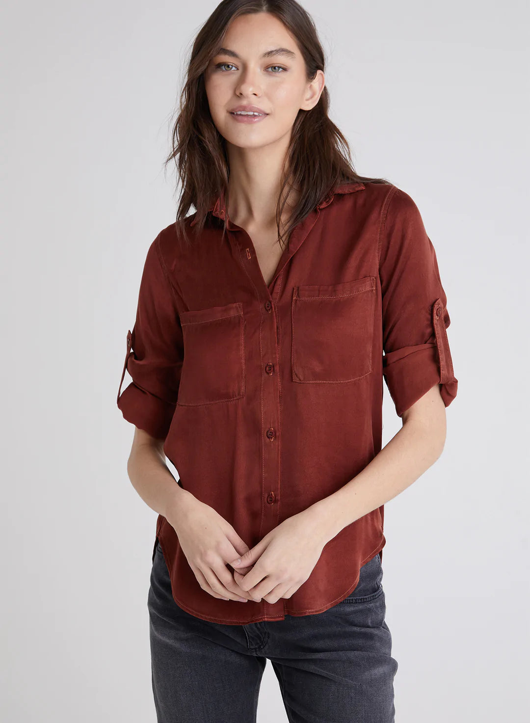 Insane Discount Onslaught Two Pocket Shirt - Brandy