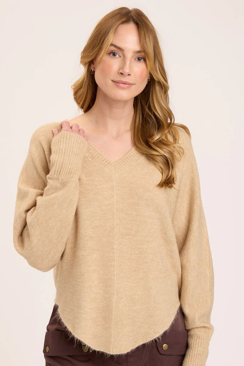 Trendy Women's Wear Collection Gretchen V Neck - Pale Camel