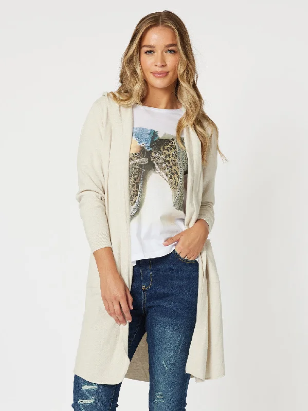 New Season Fashion Preview Threadz Ella Long Line Cardi Natural