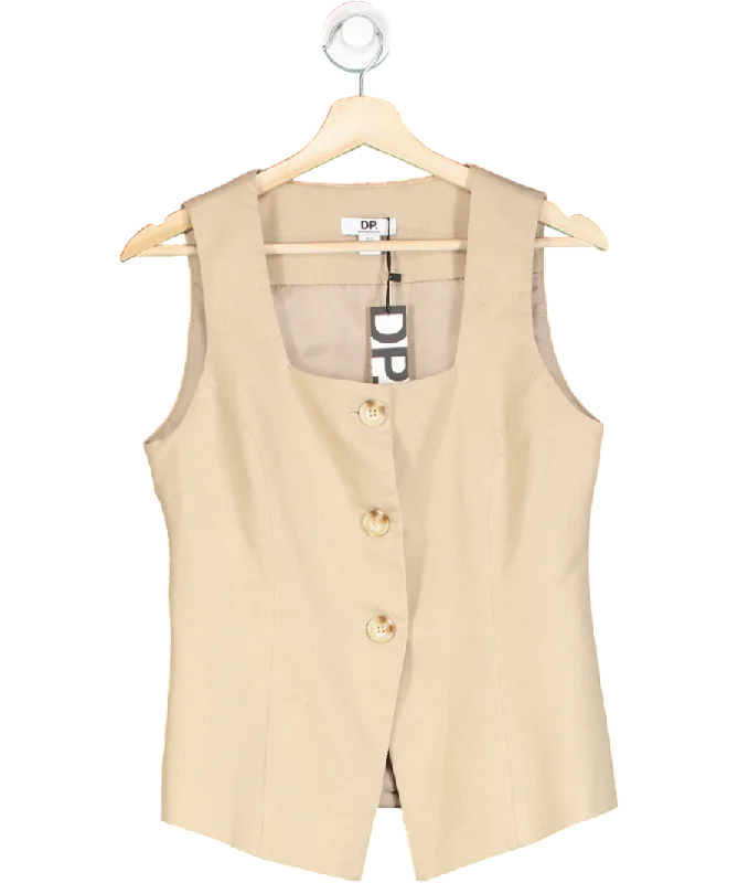 Limited Time Offer dorothy perkins Beige Petite Tailored Linen Waistcoat UK 8