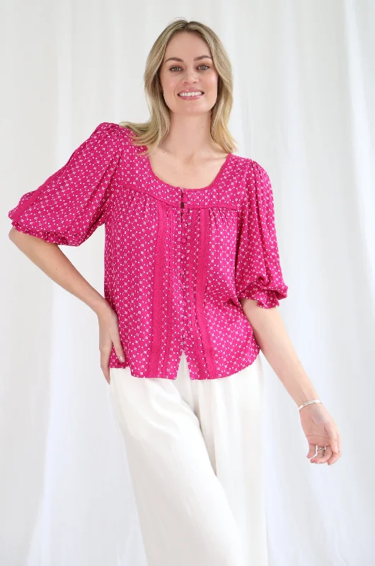 Elevated Casual Discounts Salty Bright Pippa Top Magenta