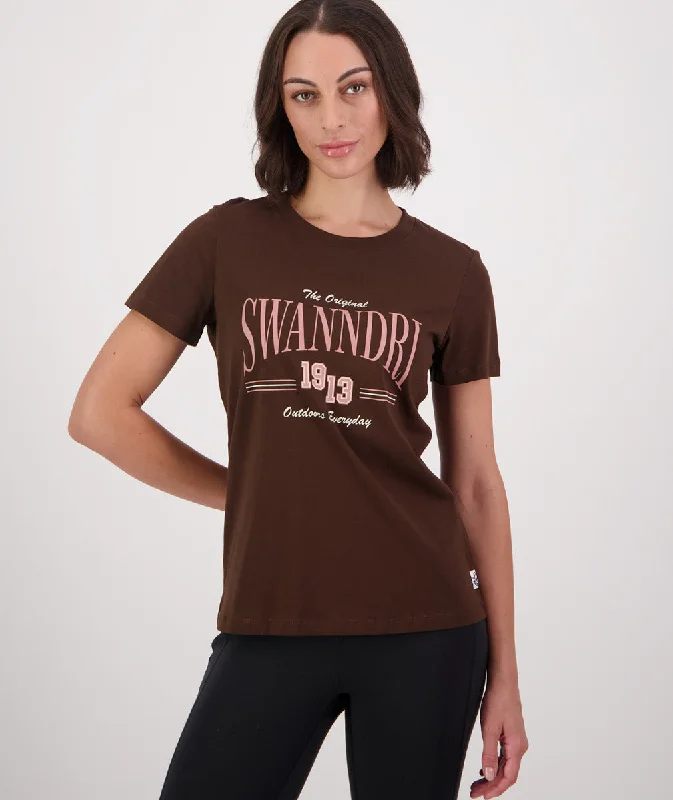 Trendy Threads Swanndri Varsity Printed T Shirt Coffee