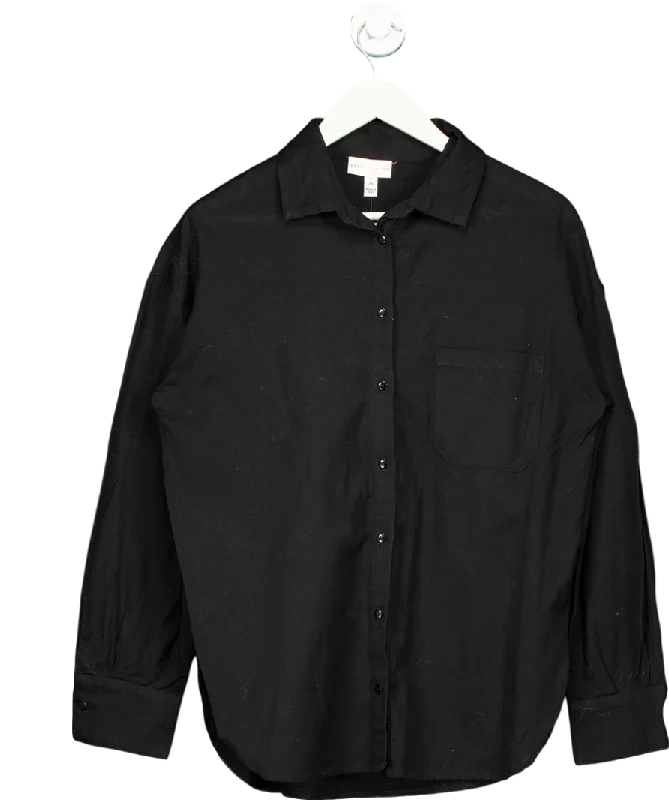 Refined Fashion Sale PRETTY LAVISH Black Emery Boxy Shirt UK XS