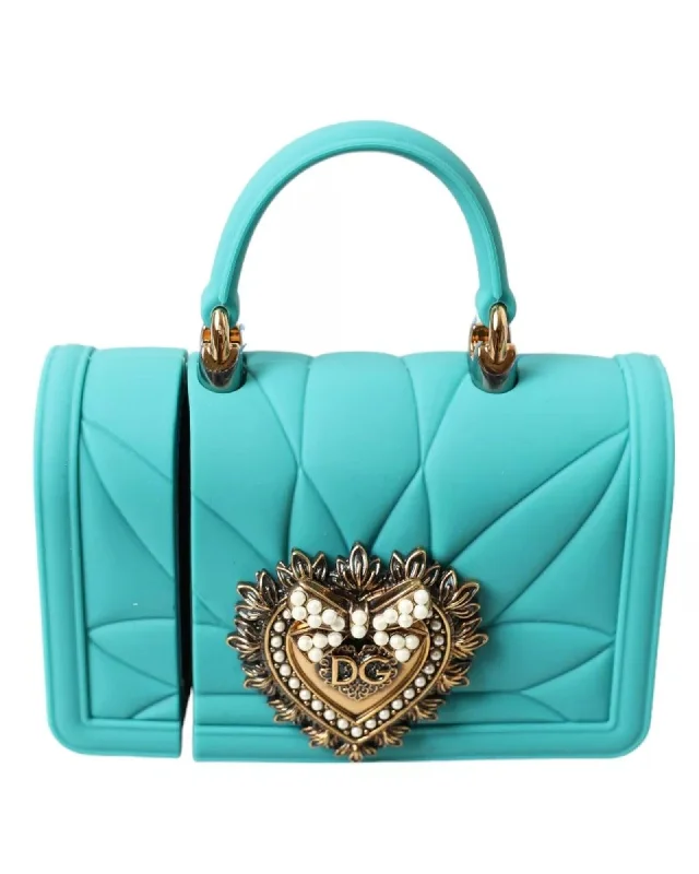 Dolce & Gabbana  Sicily Small Turquoise Silicone Handbag The Bag Sale You've Been Waiting For Is Here
