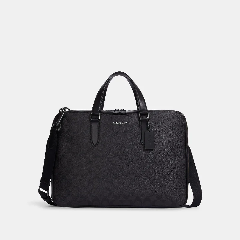 Coach Outlet Graham Slim Brief In Signature Canvas Trendy & Timeless Bags, Now On Sale Coach Outlet Graham Slim Brief In Signature Canvas Trendy & Timeless Bags, Now On Sale