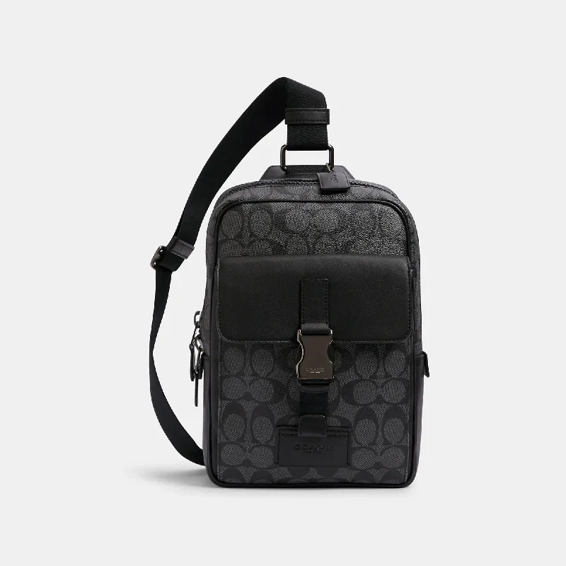 Coach Outlet Track Pack In Signature Canvas Carry Elegance For Less