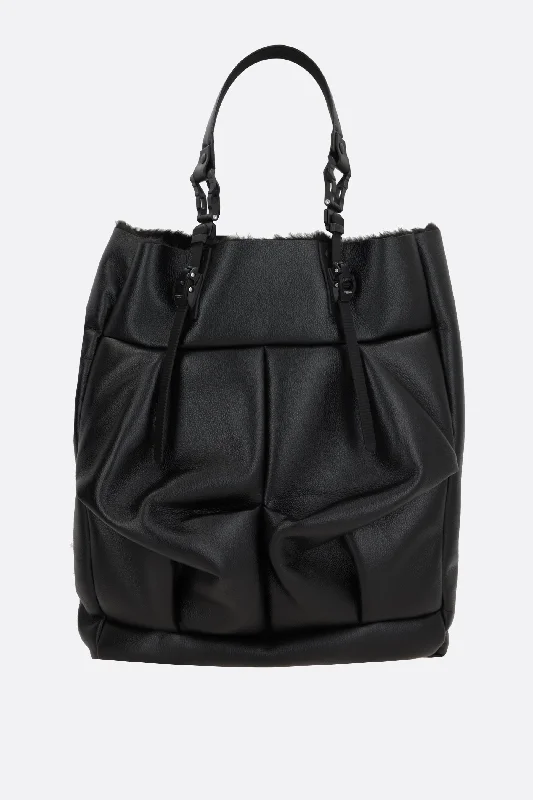 Vertical faux leather tote bag Stylish Handbags With Exclusive Online Discounts