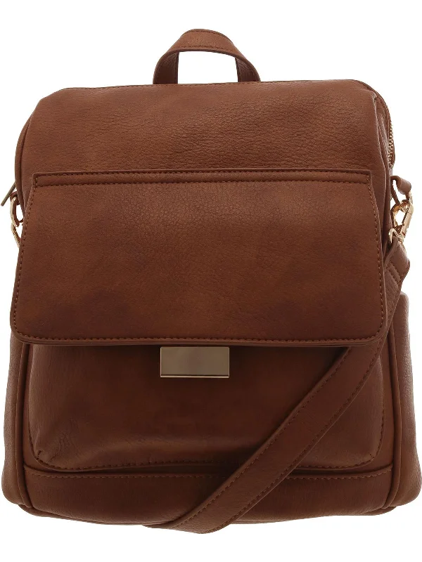 Womens Faux Leather Convertible Backpack Timeless Handbags, Flash Sale