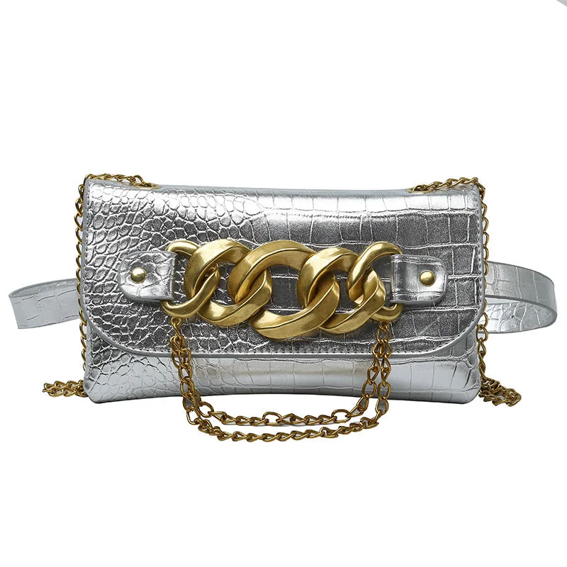 2022 Fashionable Waist Fanny Purse Cuban Chain Shoulder Bags Multicolored Silver/gold/blue/red Chain Shoulder Bags For Girls The Best Handbag Offers Are Here 2022 Fashionable Waist Fanny Purse Cuban Chain Shoulder Bags Multicolored Silver/gold/blue/red Chain Shoulder Bags For Girls The Best Handbag Offers Are Here
