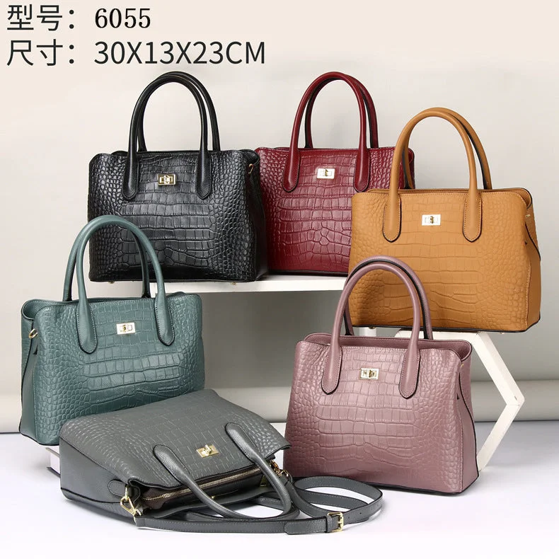 Brand Designer Large Capacity Crocodile Pattern Print Elegant Women Leather Handbags Top Cowhide Leather Handbag Trendy Purses With Limited-Time Offers Brand Designer Large Capacity Crocodile Pattern Print Elegant Women Leather Handbags Top Cowhide Leather Handbag Trendy Purses With Limited-Time Offers
