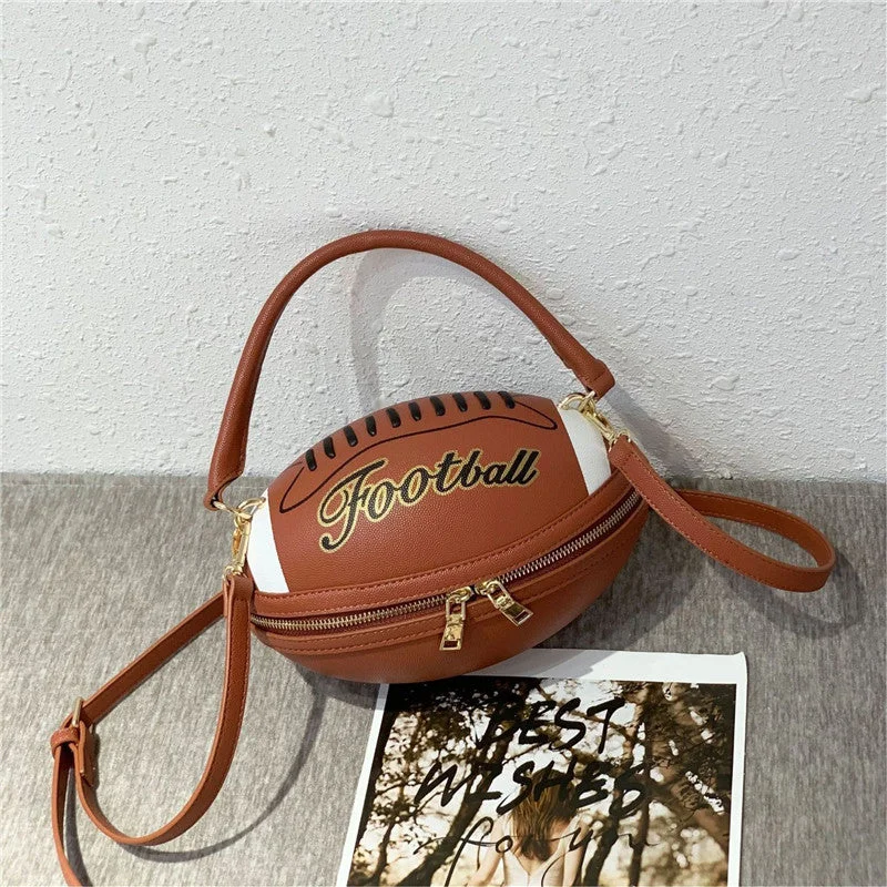 JANHE Unique Oval Shape bolso de hombros Women Pu Leather Top Handle Soccer Bags Football Handbag Rugby Ball Purse With Chain Handbag Deals You'll Love JANHE Unique Oval Shape bolso de hombros Women Pu Leather Top Handle Soccer Bags Football Handbag Rugby Ball Purse With Chain Handbag Deals You'll Love
