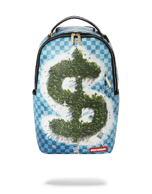Sprayground Backpack MONEY ISLAND Blue Designer Bags, Low Prices
