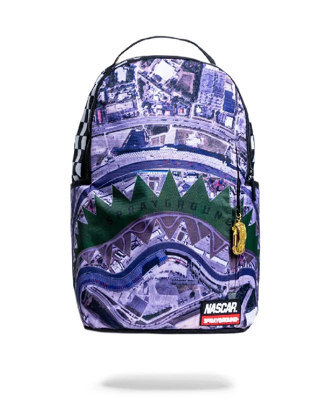 Sprayground Backpack NASCAR TRACK DAY Purple Trendy Totes, Shop & Save