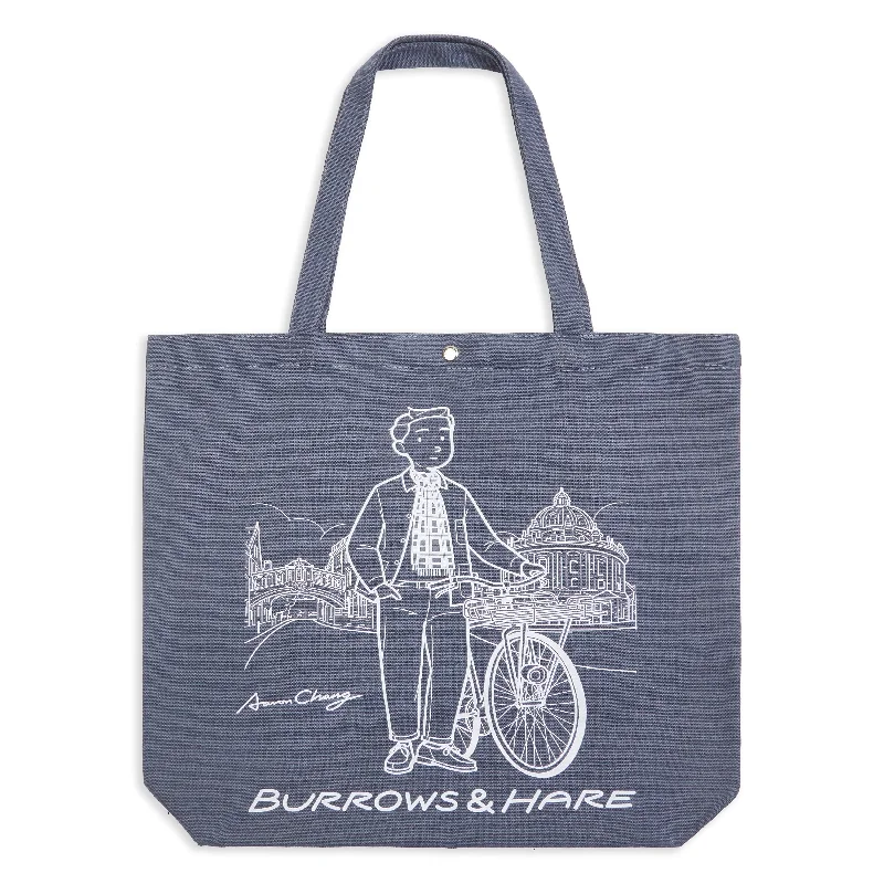 Printed Canvas Tote Bag - Blue Stylish Bags At Unbeatable Prices