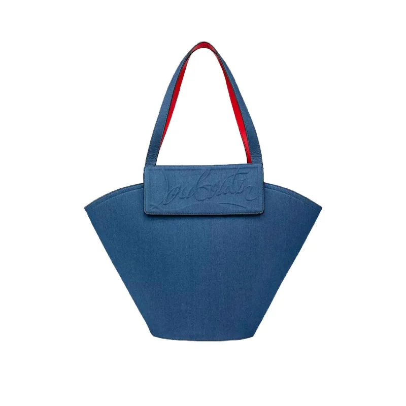 Christian Louboutin Logo Embossed Denim Tote Bag Huge Handbag Markdowns – Update Your Collection Now