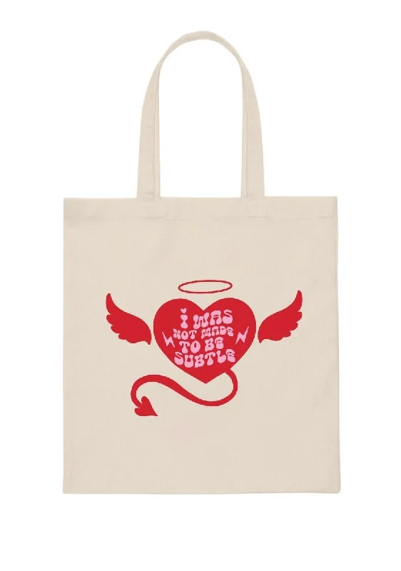 I Was Not Made To Be Subtle Canvas Tote Bag Affordable Elegance, Grab Yours Now