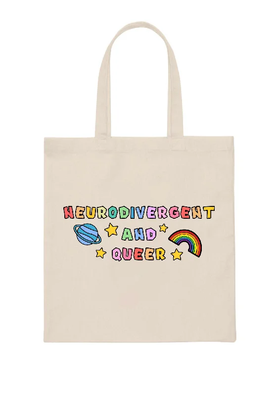 Neurodivergent And Queer Canvas Tote Bag Handbag Deals You'll Love