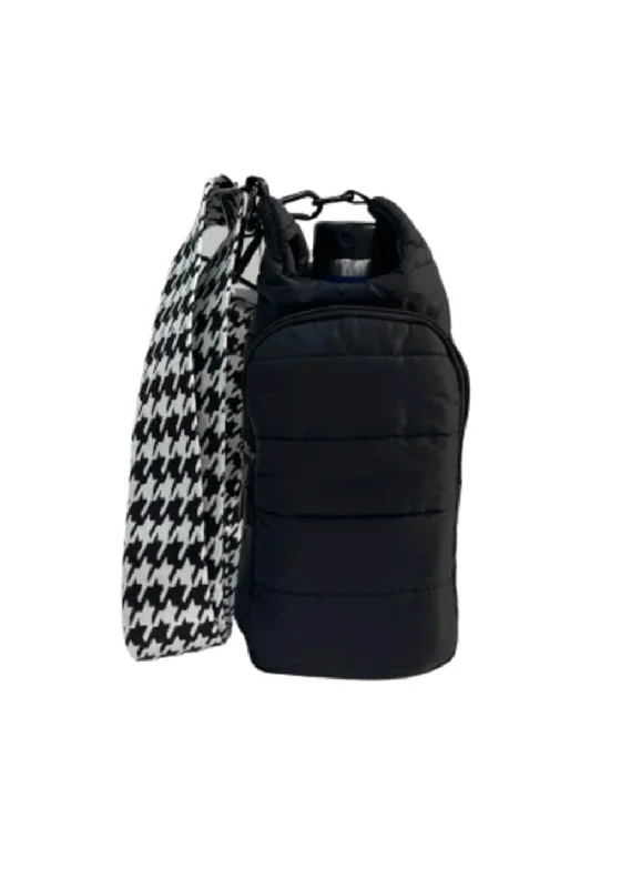 WanderFull Black Matte Crossbody HydroBag with Black & White Houndstooth Strap Everyday Bags At Wallet-Friendly Prices WanderFull Black Matte Crossbody HydroBag with Black & White Houndstooth Strap Everyday Bags At Wallet-Friendly Prices