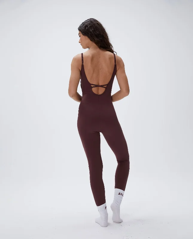 Ultimate Low Cross Back Unitard - Burgundy