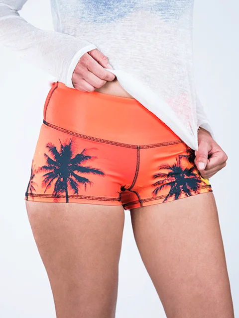 Palm Tree Sunset Yoga Shorts