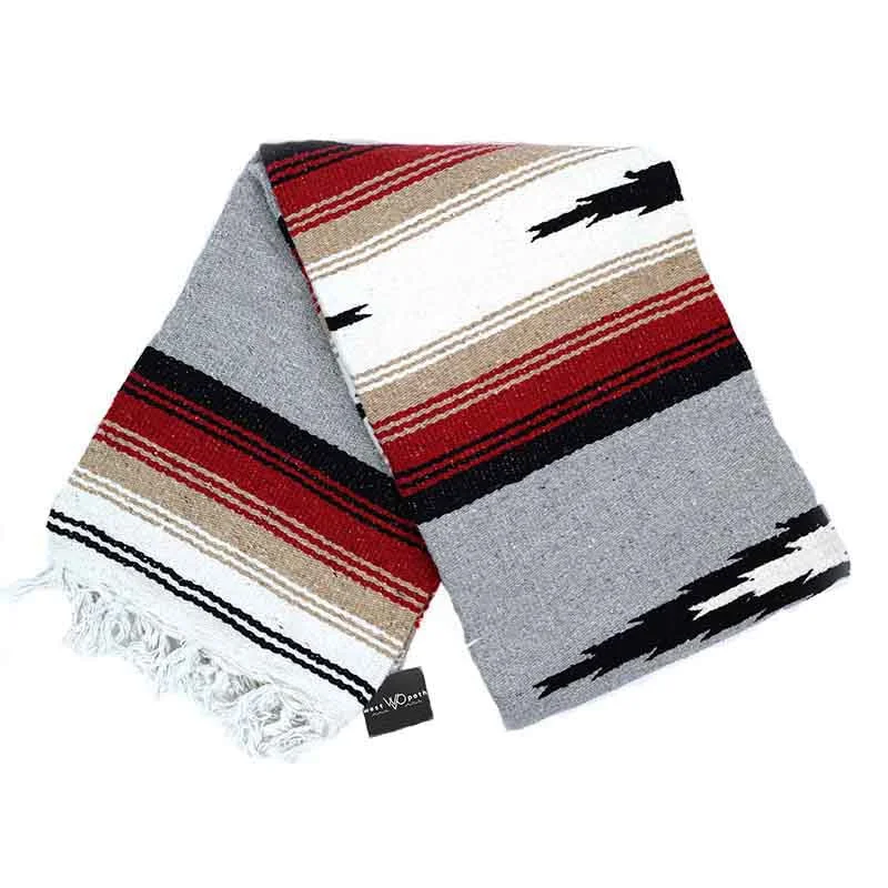 Grey Baja Mexican Diamond Yoga Blanket