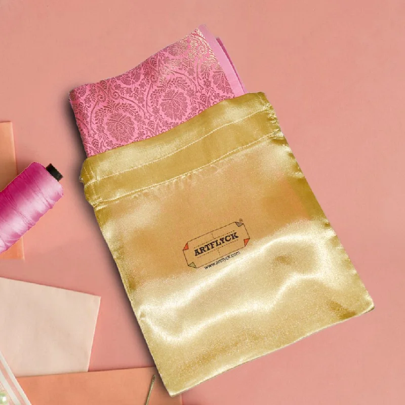 Banarasi Silk Weave Blouse Fabric | Pink Seasonal Sale On Trendy Handbags
