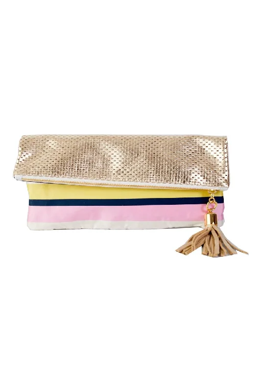 Cece Gold Perforated Reversible to Rainbow Silk Foldover Clutch Exclusive Bag Deals – Perfect For Any Occasion Cece Gold Perforated Reversible to Rainbow Silk Foldover Clutch Exclusive Bag Deals – Perfect For Any Occasion