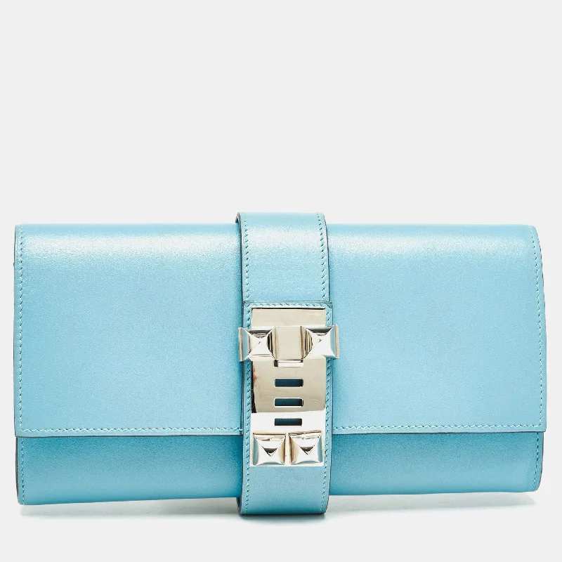 Hermes Celeste Tadelakt Leather Medor Clutch Trendy & Timeless Bags, Now On Sale