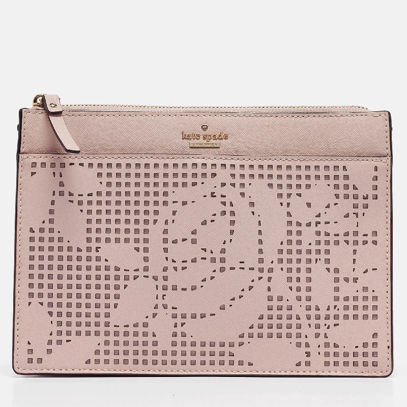 Kate Spade Light Pink Perforated Leather Cameron Street Clarise Clutch Bag Flash Sale On Designer Bags Kate Spade Light Pink Perforated Leather Cameron Street Clarise Clutch Bag Flash Sale On Designer Bags