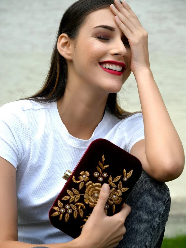 Odette Women Maroon Embellished Sassy Clutch Stylish Bags At Unbeatable Prices – Shop Now Odette Women Maroon Embellished Sassy Clutch Stylish Bags At Unbeatable Prices – Shop Now