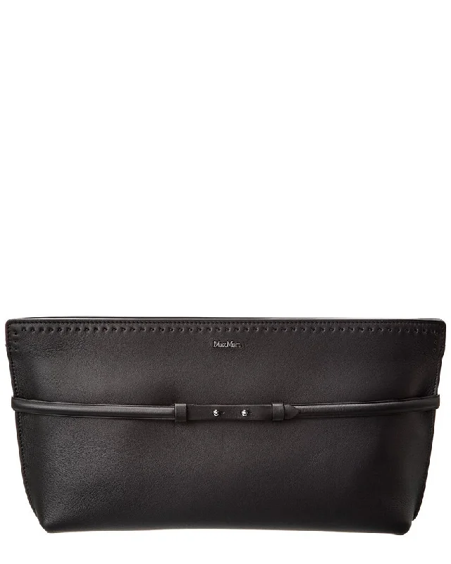Max Mara Archetipo Leather Pouch Stylish Totes, Exclusive Savings