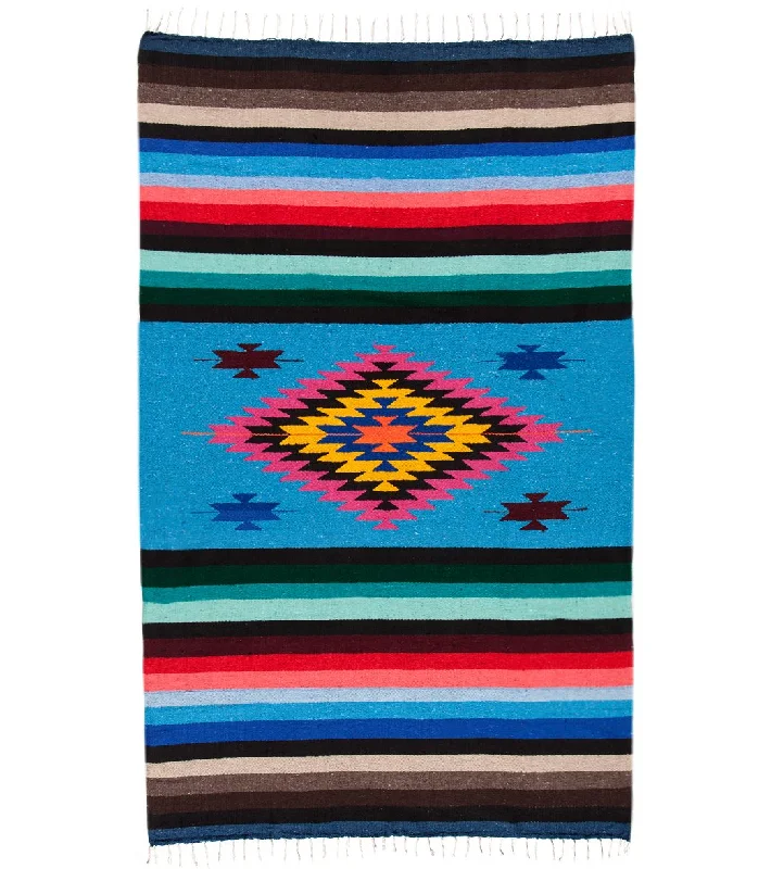 Native Yoga Super Diamond Mexican Yoga Blanket (Colors May Vary) Turquoise