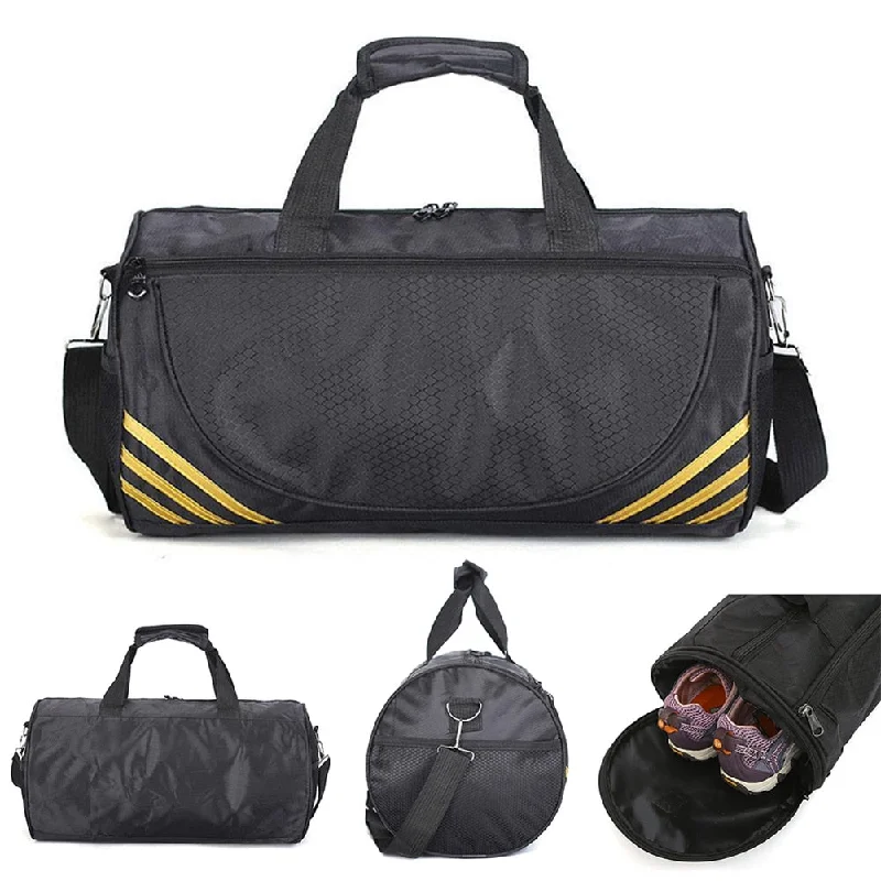 Outdoor Waterproof Nylon Sport Gym Bags Men Women Training Fitness Travel Handbag Yoga Mat  Shoulder Cylinder