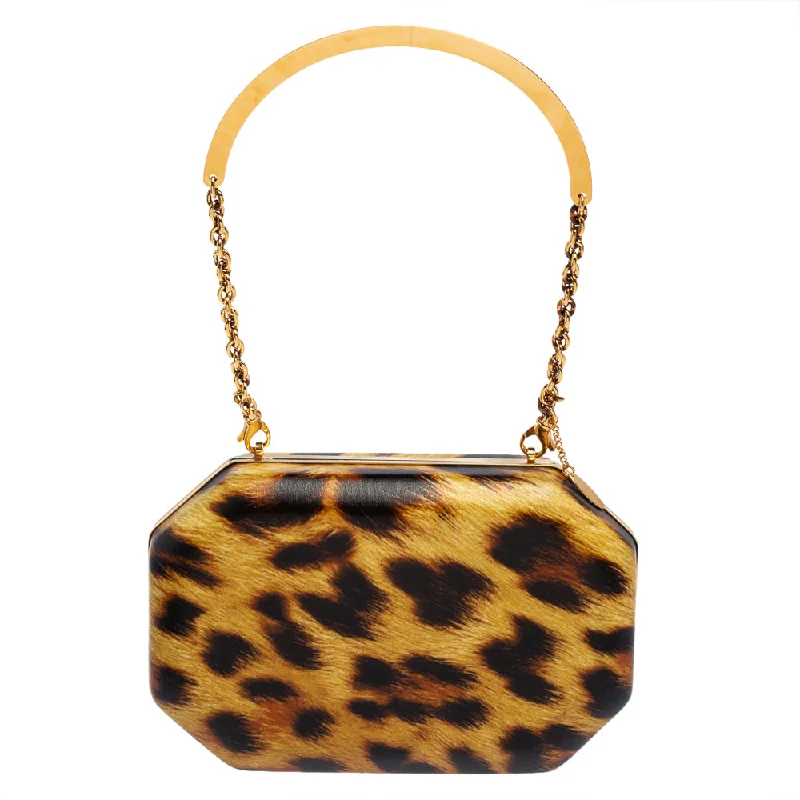Roberto Cavalli Leopard Print Leather Clutch The Perfect Bag Sale Is Here