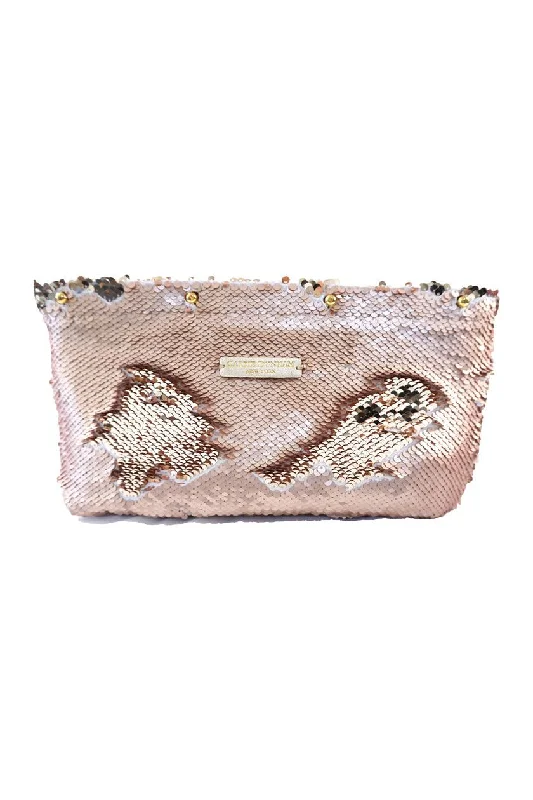 Rose Gold Shiny & Matte Sequins Clutch Cover Fashionable Bags At Must-Have Prices