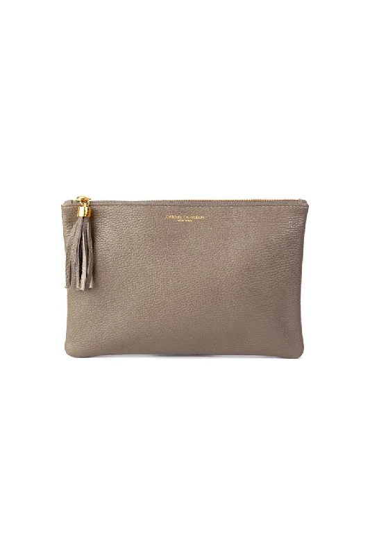 Large Shaker Ash Grey Pebble Tassel Clutch Timeless Handbags At Reduced Prices