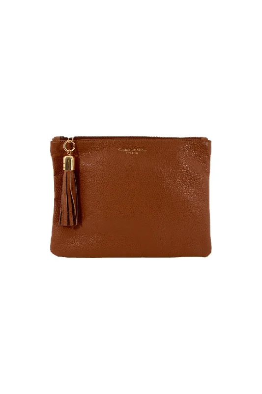 Shaker Chestnut Pebble Tassel Clutch Trendy Purses With Limited-Time Offers