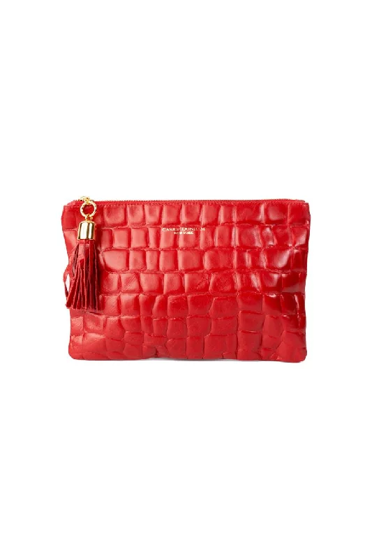 Shaker Cherry Bomb Red Croc Tassel Clutch Stylish And Functional Bags Now At Reduced Rates Shaker Cherry Bomb Red Croc Tassel Clutch Stylish And Functional Bags Now At Reduced Rates