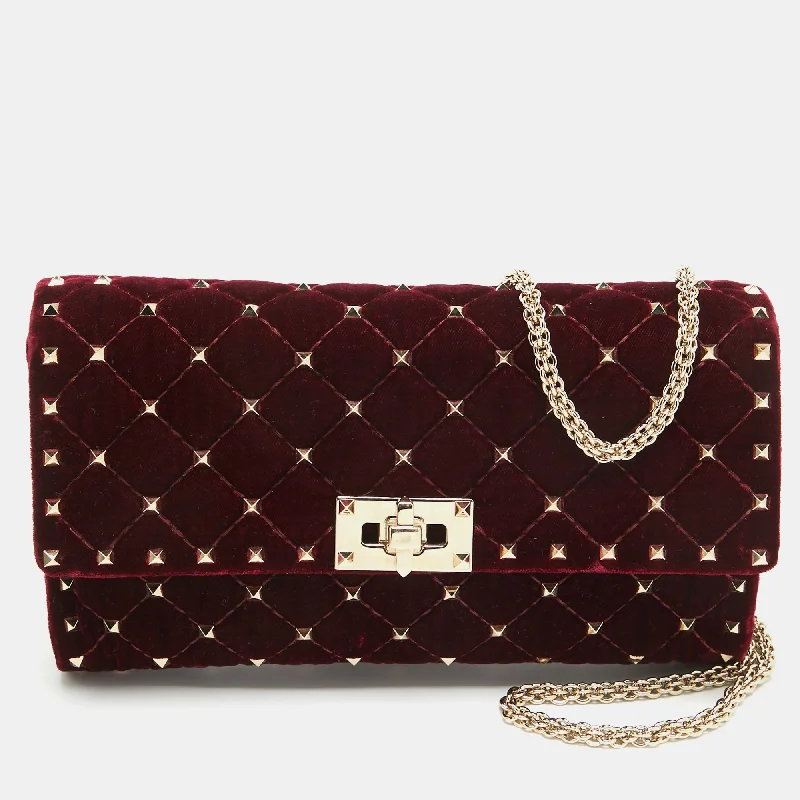 Valentino Quilted Velvet Rockstud Spike Chain Clutch Limited-Stock Bag Clearance – Hurry Valentino Quilted Velvet Rockstud Spike Chain Clutch Limited-Stock Bag Clearance – Hurry