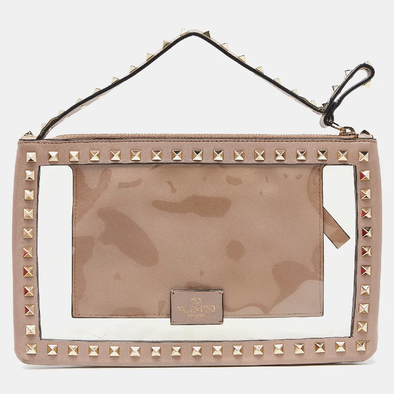 Valentino /transparent Leather And Pvc Rockstud Clutch The Handbag Sale You've Been Waiting For Valentino /transparent Leather And Pvc Rockstud Clutch The Handbag Sale You've Been Waiting For